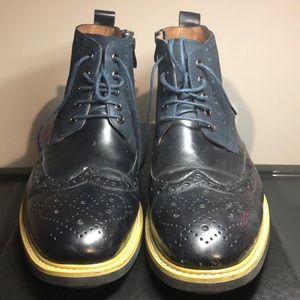 Men’s Navy suede & Leather Wingtip Brogues